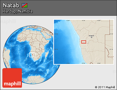 Shaded Relief Location Map of Natab