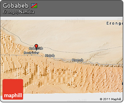 Satellite Panoramic Map of Gobabeb