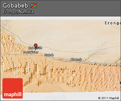 Satellite Panoramic Map of Gobabeb