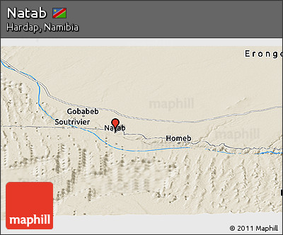 Shaded Relief Panoramic Map of Natab
