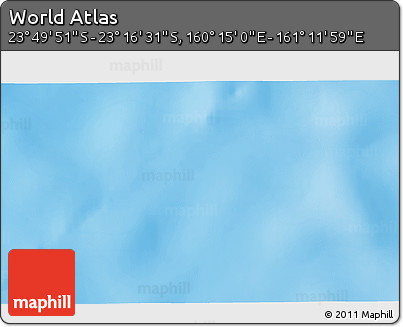 Physical 3D Map of the Area around 23° 33' 11" S, 160° 43' 29" E