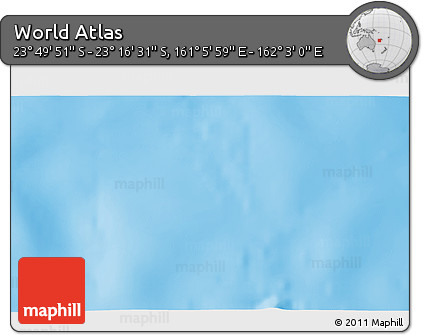 Physical 3D Map of the Area around 23° 33' 11" S, 161° 34' 29" E