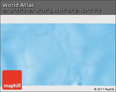 Physical 3D Map of the Area around 23° 33' 11" S, 161° 34' 29" E