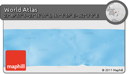 Physical Panoramic Map of the Area around 23° 33' 11" S, 161° 34' 29" E