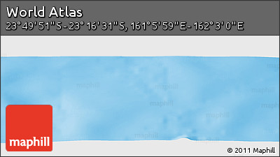 Physical Panoramic Map of the Area around 23° 33' 11" S, 161° 34' 29" E
