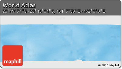 Physical Panoramic Map of the Area around 23° 33' 11" S, 161° 34' 29" E