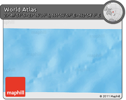 Physical 3D Map of the Area around 23° 33' 11" S, 162° 25' 30" E