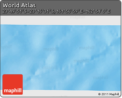 Physical 3D Map of the Area around 23° 33' 11" S, 162° 25' 30" E