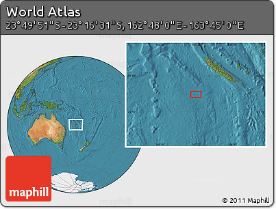 Satellite Location Map of the Area around 23° 33' 11" S, 163° 16' 30" E