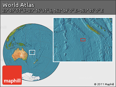Satellite Location Map of the Area around 23° 33' 11" S, 163° 16' 30" E