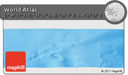 Physical Panoramic Map of the Area around 23° 33' 11" S, 164° 7' 30" E