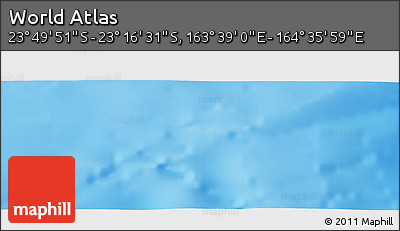 Physical Panoramic Map of the Area around 23° 33' 11" S, 164° 7' 30" E