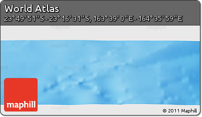 Physical Panoramic Map of the Area around 23° 33' 11" S, 164° 7' 30" E
