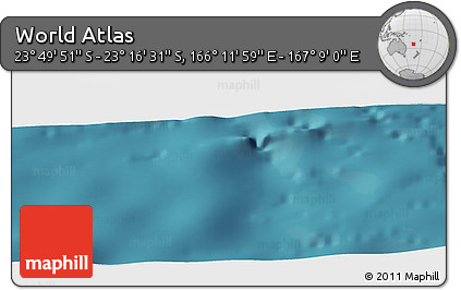 Satellite Panoramic Map of the Area around 23° 33' 11" S, 166° 40' 30" E