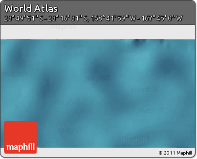 Satellite 3D Map of the Area around 23° 33' 11" S, 168° 13' 29" W