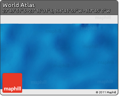 Shaded Relief 3D Map of the Area around 23° 33' 11" S, 168° 13' 29" W