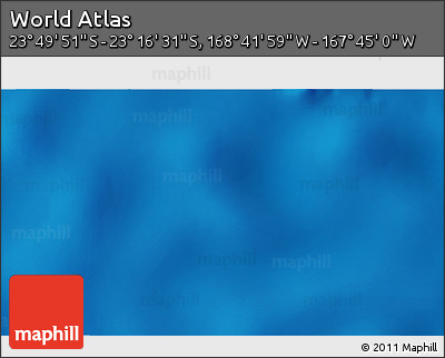 Shaded Relief 3D Map of the Area around 23° 33' 11" S, 168° 13' 29" W