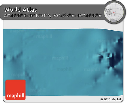 Satellite 3D Map of the Area around 23° 33' 11" S, 169° 13' 29" E