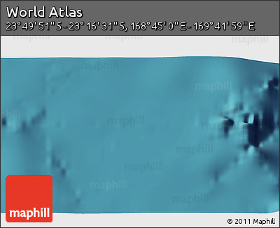Satellite 3D Map of the Area around 23° 33' 11" S, 169° 13' 29" E