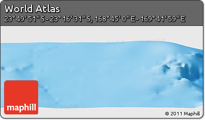 Physical Panoramic Map of the Area around 23° 33' 11" S, 169° 13' 29" E