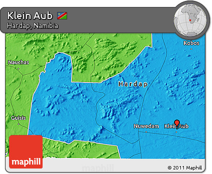 Political 3D Map of Klein Aub