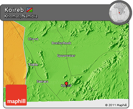 Political 3D Map of Koireb