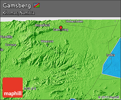 Political 3D Map of Gamsberg