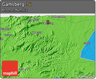 Political 3D Map of Gamsberg