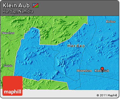 Political 3D Map of Klein Aub