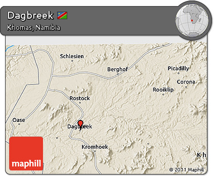 Shaded Relief 3D Map of Dagbreek