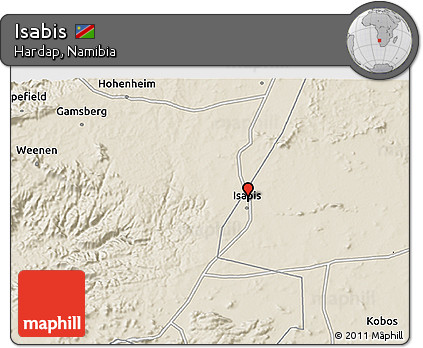 Shaded Relief 3D Map of Isabis