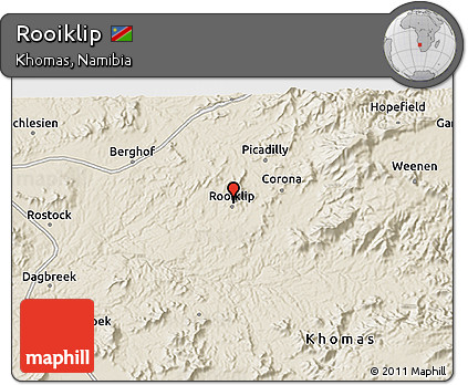 Shaded Relief 3D Map of Rooiklip