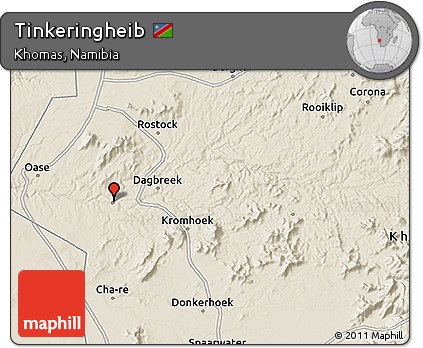 Shaded Relief 3D Map of Tinkeringheib