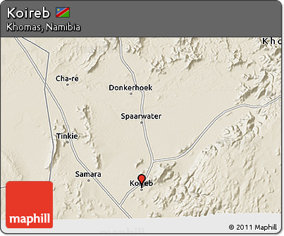 Shaded Relief 3D Map of Koireb