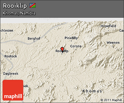 Shaded Relief 3D Map of Rooiklip