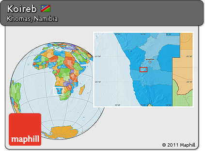 Political Location Map of Koireb