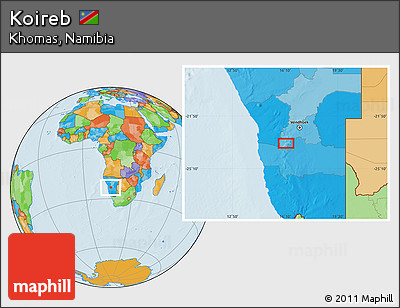 Political Location Map of Koireb