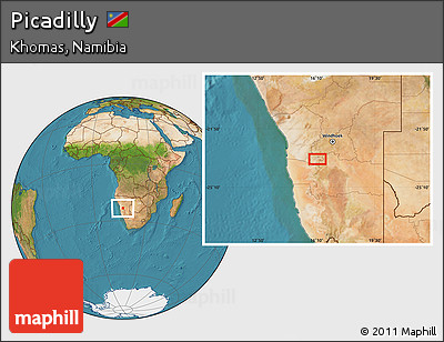 Satellite Location Map of Picadilly