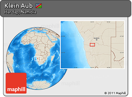 Shaded Relief Location Map of Klein Aub