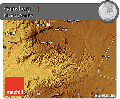 Physical Map of Gamsberg