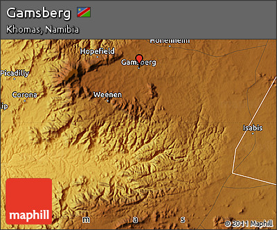 Physical Map of Gamsberg