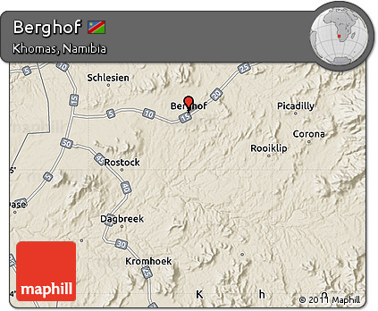 Shaded Relief Map of Berghof