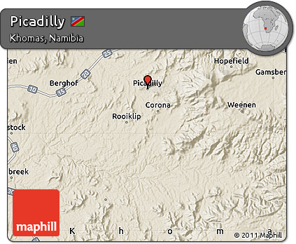 Shaded Relief Map of Picadilly