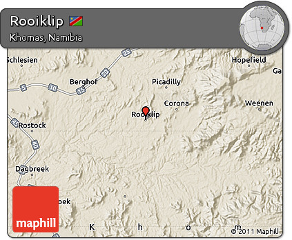 Shaded Relief Map of Rooiklip