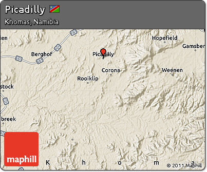 Shaded Relief Map of Picadilly