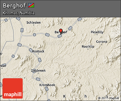 Shaded Relief Map of Berghof