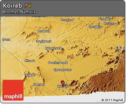 Physical Panoramic Map of Koireb