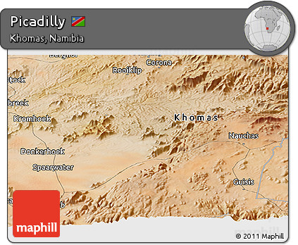 Satellite Panoramic Map of Picadilly