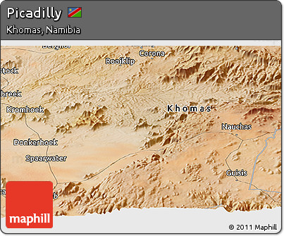 Satellite Panoramic Map of Picadilly