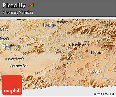 Satellite Panoramic Map of Picadilly